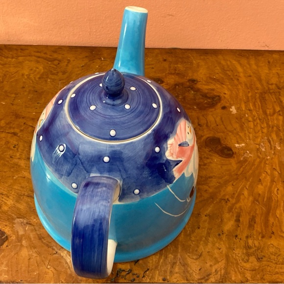 2002  Le Gourmet Chef Hand Painted Ice Skating Snowman Teapot - Picture 12 of 16